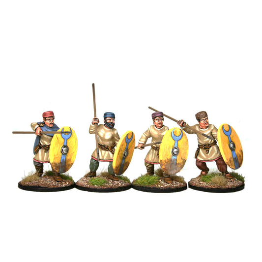 Barons War Footsore Late Roman Unarmoured Infantry in Hats