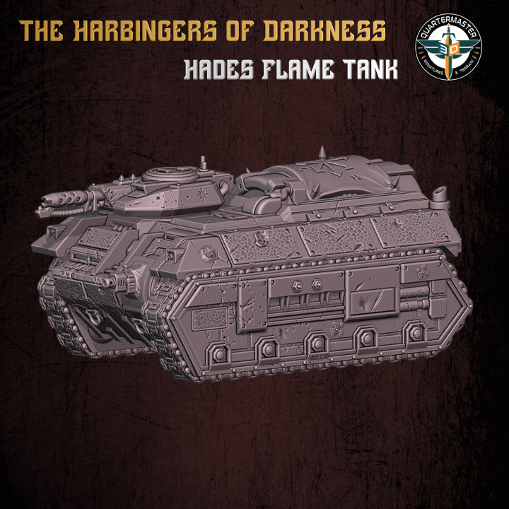 QM 3D Chaos Traitor Hades Hellhound Tank  40k Astra Militarum  Stargrave Xenos Rampant 28mm Resin