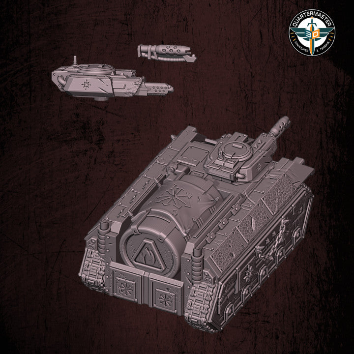 QM 3D Chaos Traitor Hades Hellhound Tank  40k Astra Militarum  Stargrave Xenos Rampant 28mm Resin