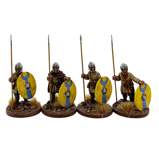 Barons War Footsore Late Roman Unarmoured Infantry in Helmets Standing