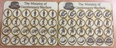 Markers for Thud & Blunder, In Her Majesty's Name  and Daisho 28mm Wargames Rulebook
