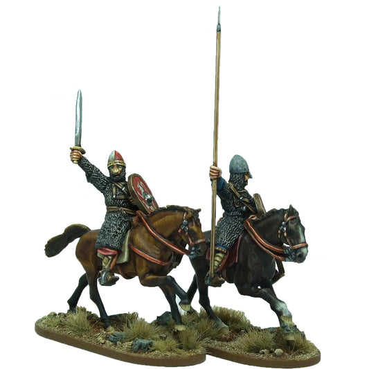 Footsore Hun Norman Mounted Warlord and Bannerman