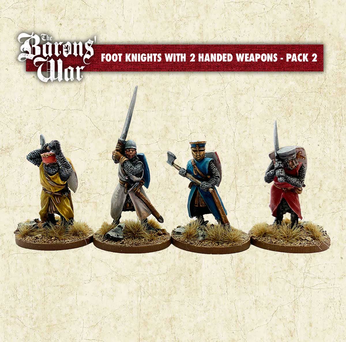 Foot Knights with Two Handed Weapons 2 Footsore medieval historical miniatures