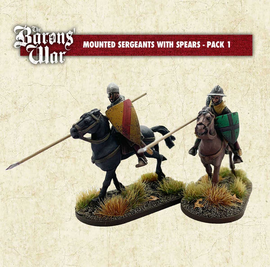 Mounted Sergeants with Spears 1 Footsore medieval historical miniatures
