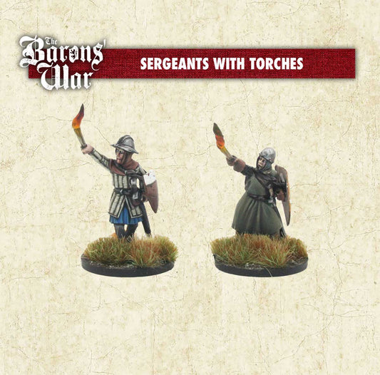 Baron's War Sergeants with torches 28mm historical miniatures