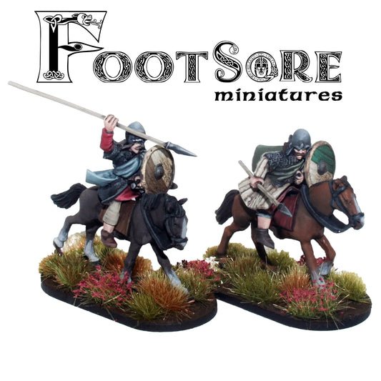 WLS206PY Welsh Hearthguard Light Cavalry with Spears Barons War Footsore 28mm