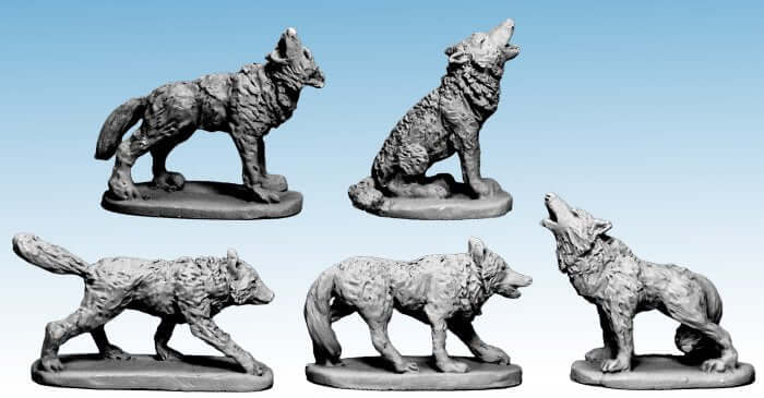 Wolves Frostgrave 28mm Fantasy miniatures Great for Dungeons & Dragons