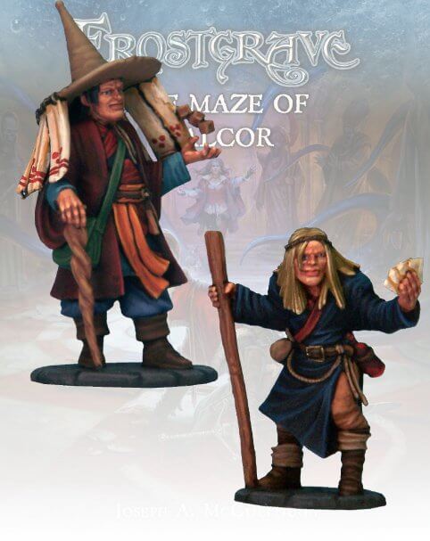 Fatecaster & Apprentice Frostgrave Wizards by NorthStar 28mm Fantasy miniatures Great for Dungeons & Dragons
