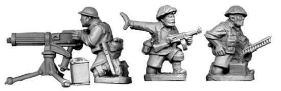 British 8th Army Vickers MMG Team (1 gun and 3 crew) WWII Artizan miniatures