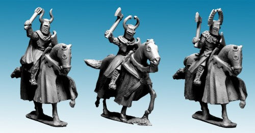 Mounted Teutonic Knights with Axes and Maces: Crusader Miniatures