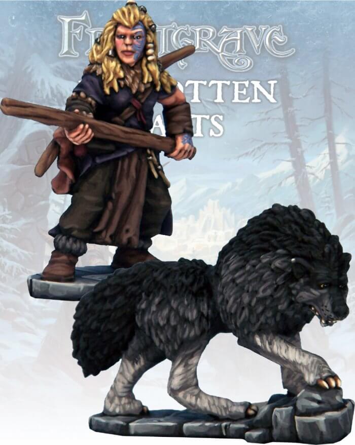 Barbarian Tracker & War Hound Frostgrave 28mm Fantasy miniatures Great for Dungeons & Dragons