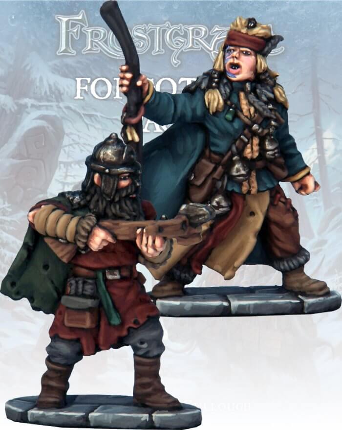 Barbarian Apothecary & Marksman Frostgrave 28mm Fantasy miniatures Great for Dungeons & Dragons