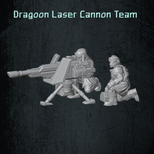 QM 3D Solarian Dragoons Lascannon Team 40k Astra Militarum Stargrave Xenos Rampant 28mm Resin