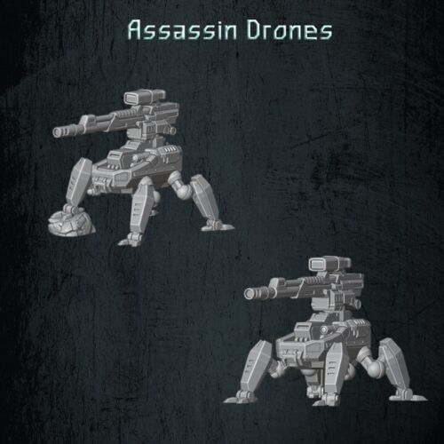 QM 3D Solarian Dragoons Gun Drones x 4 40k Astra Militarum Stargrave Xenos Rampant 28mm Resin