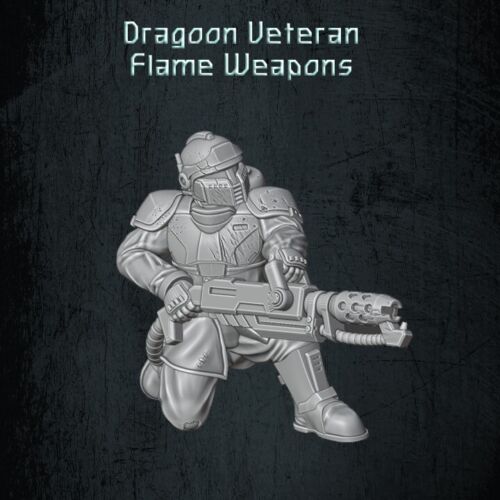 QM 3D Solarian Dragoons Flame Weapons Set x 4 40k Astra Militarum Stargrave Xenos Rampant 28mm